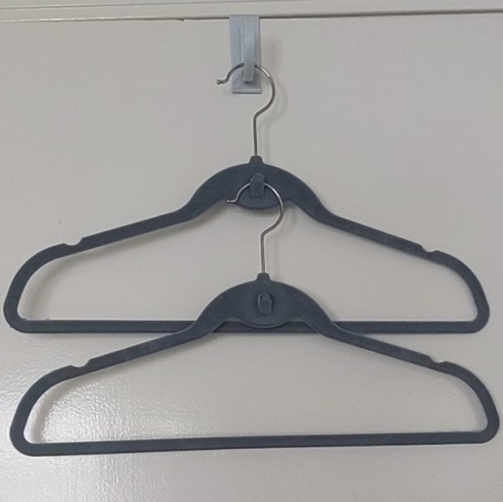 Dusty Blue ClutterFree Velvet-Covered Wire Hangers (pack of 13)